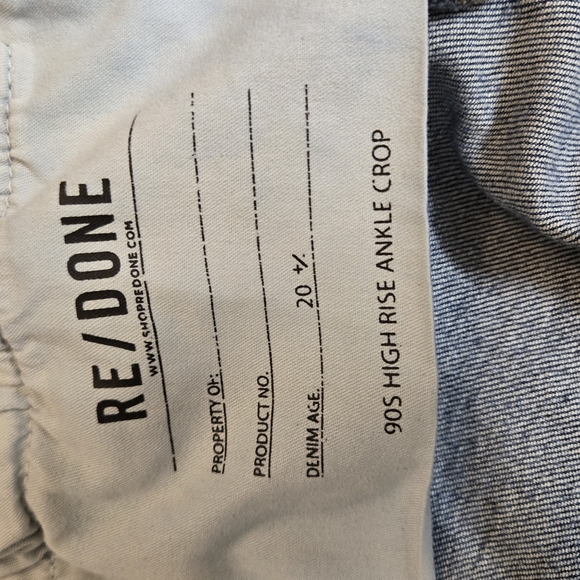 RE/DONE 90s High Rise Ankle Crop Sz 27 - Picture 3 of 13